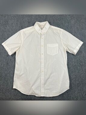 Alex Mill Wash & Go Men’s Short Sleeve Button Down Shirt White Large